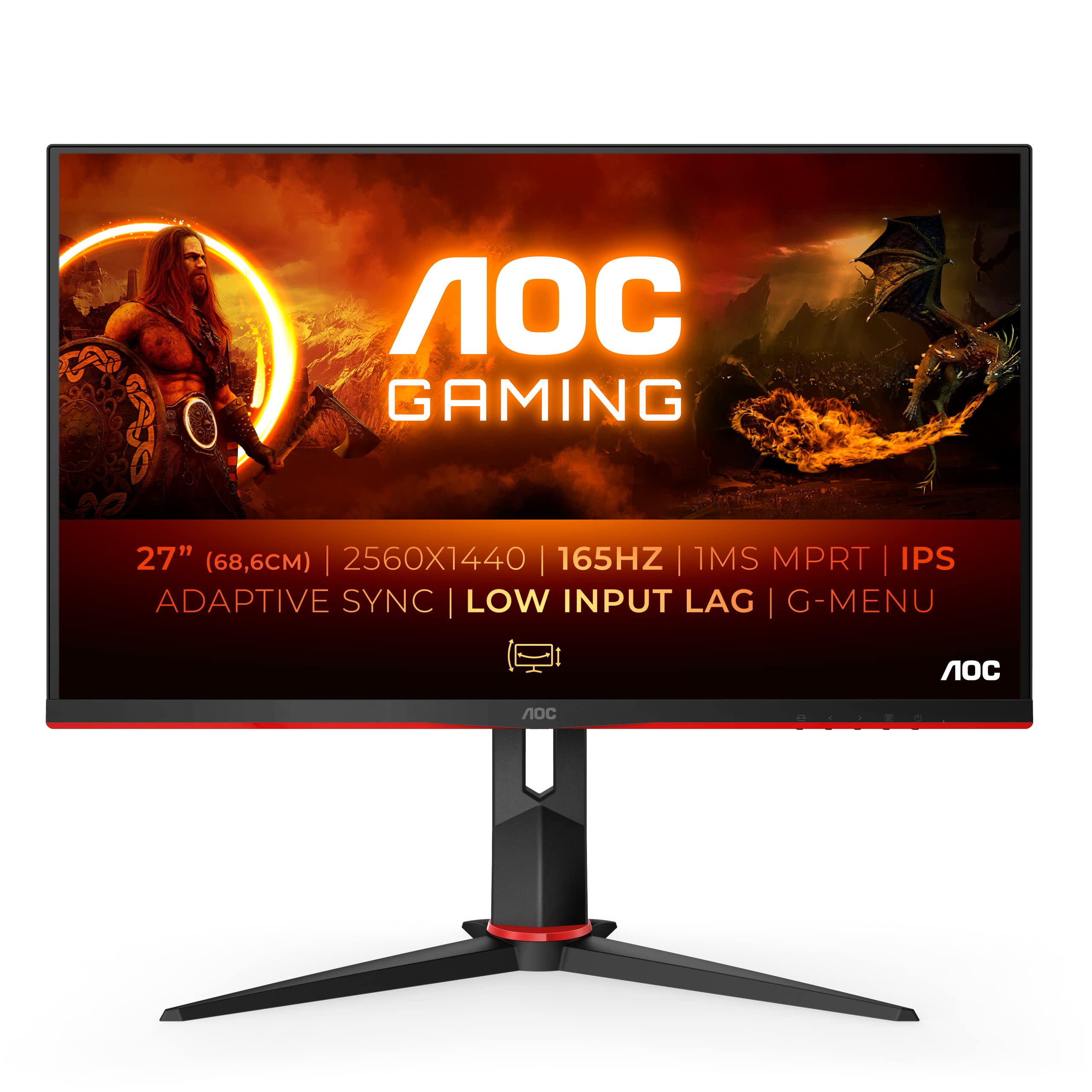 AOC Gaming Q27G2S - Monitor 27 Zoll QHD, 165 Hz, 1 ms, Adaptive